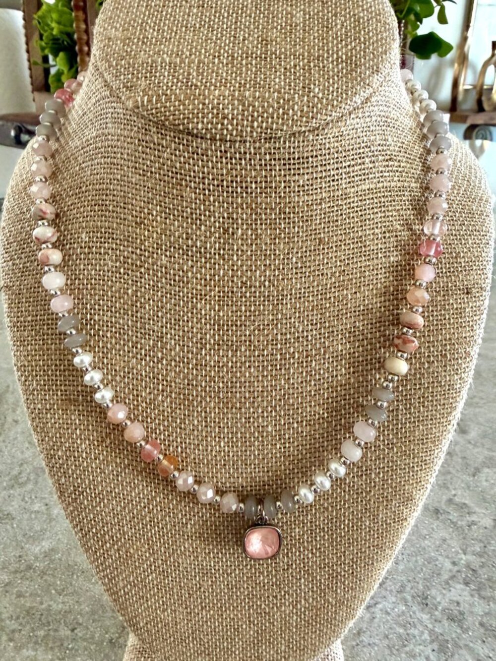 Crystal Bead & Pearl Necklace